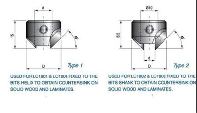 China Durable micro - grain carbide tips TCT countersink cutters for sale