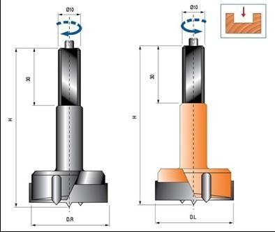 China TCT Drill bits for hinges in carbon steel and carbide tips for sale