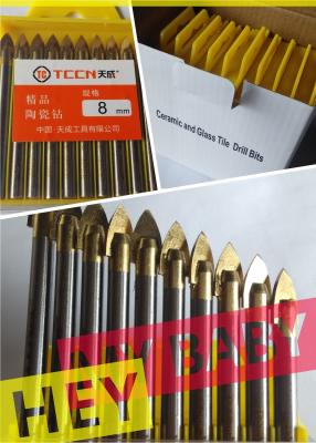 China golden coating surface high quality TCT carbide tipped ceramic and glass tile drill bits for sale