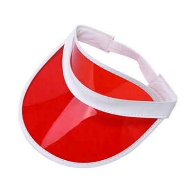 China Lightweight And Versatile Colorful Custom Plastic PVC Sun Visor Hat for sale