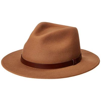 China Wholesale High Quality Luxury Plush Fedora Wool Hat Customized Logo for sale