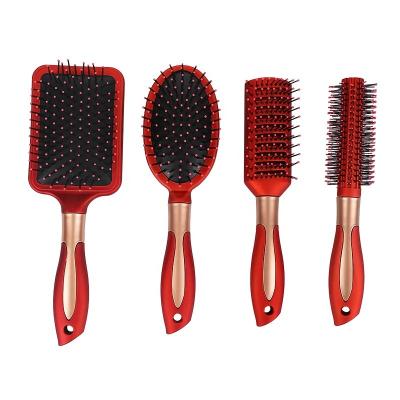 China Elegant Finish ARLANY Custom Luxury Detangle Logo Scalp Massage Wire Cushion Main Brush And Cushion Hair Brush Royal Red Smooth Hair Comb for sale