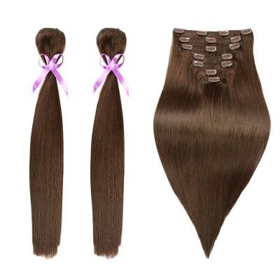 China Clip In Hair Extension ARLANY 100% Hair Extensions Highlights Hair Extension 6Pcs 14 Removable Clips Double Weft Clip In Hair Extension for sale