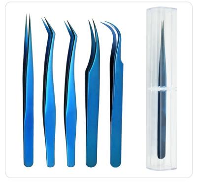 China Stylish High-finished End Lash Tweezers OEM Customized Good Quality Straight and Precision Curved Eyelash Extension Tweezers Professional Tweezers for sale