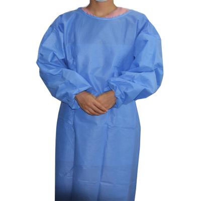 China Medical Disposable Nonwoven PP Or SMS Isolation Gowns With Elastic Band for sale