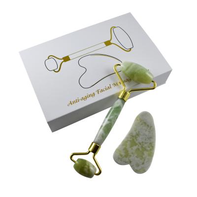 China Whitening Best Selling High Quality Anti Aging Natural Jade Jade Roller Facial Skin Massage Gua Sha Roller for sale