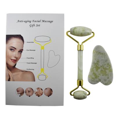 China Whitening High Quality Facial Massage Personal Care Jade Face Rollers Set for sale