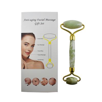 China Wholesale Retail Anti Aging Whitening Relax Crystal Massage Green Jade Facial Roller for sale