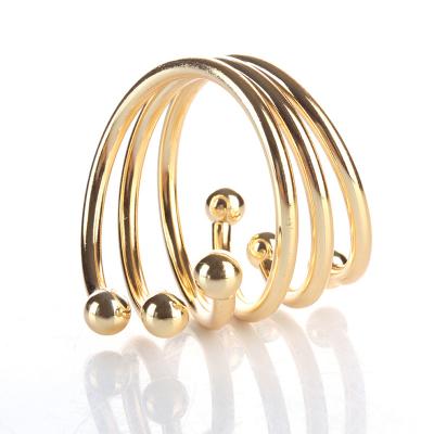 China Wholesale Custom Made Minimalist Alloy Round Shape Towel Rings Towel Loop Used To Wedding Hotel Decoration for sale