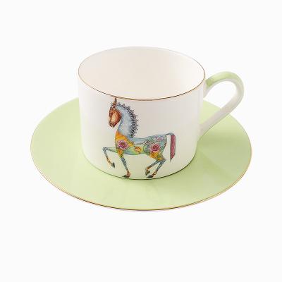 China European Style Gift Box Coffee Cup and Saucer Set Restaurant Bone China Coffee Cups for sale