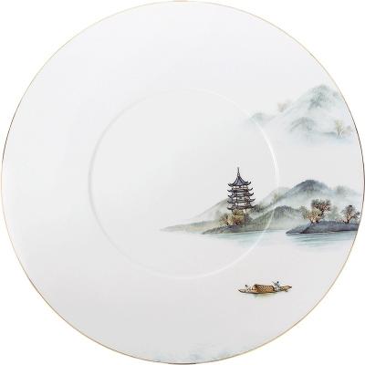 China Viable Round Chinese Style Printed White Chinese Style Tableware Tableware Set for sale