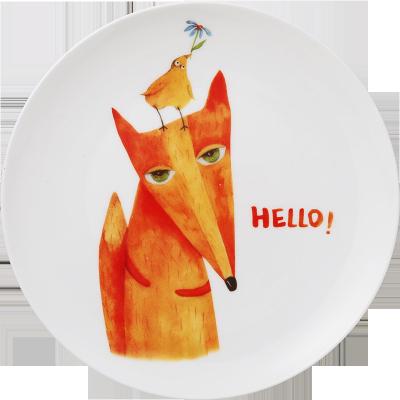 China Sustainable Cheap Dinnerware Sets Stock With Animals Ceramic Dinnerware Dinnerware Sets Round Porcelain Tray Dish for sale