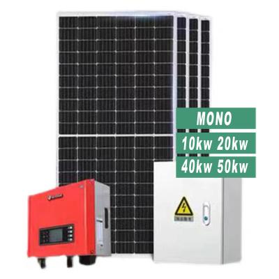 China Full set system hybrid solar system 50kw 20KW 10KW 40kw home solar power system for home for sale