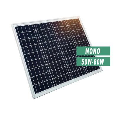 China Factory Home Mono Cell Generation 36 Panel Solar Panel 50W-80W PV Module Solar Panel Price for sale