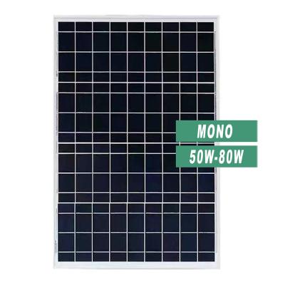 China Home Generation All Black Mono Cells 50W 80W Half Photovoltaic Panel Solar Panels PV Solar Panel for sale