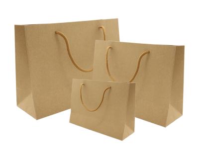 China Handmade Factory Logo Custom Printing Brown Kraft Paper Bags Store To Take Out Biodegradable Tote Bags Recycle Kraft Paper Bags for sale