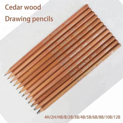 China Office & School High Quality 4H-12B Pencil Lead Cedar Natural Wood Sketching Pencils For Drawing And Sketching for sale