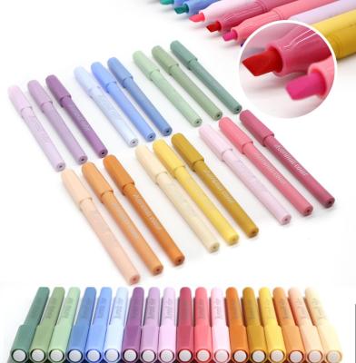 China Office & School Markers New Design Highlighter Pen 18 Soft Colors Fluorescent Colored Marker Pastel Color Highlighter Pen for sale