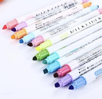 China Fine Art 12 Colors Highlighter Pen Dual Tip Pastel Fluorescent Marker Pen for sale