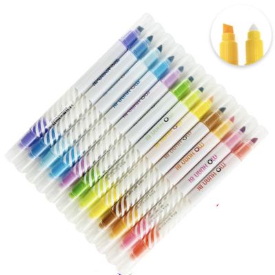 China Office & Creative Magic Pen Set Dual Tip Fluorescent Marker Pen Color Changeable Hand Account School Pen 12pcs Color Highlighter Bar for sale