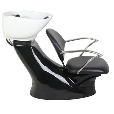 China Newest Modern Black Classic Shampoo And Massage Chair Bowl Backwash Unit Salon Shampoo Chair for sale