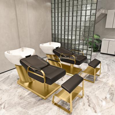 China China factory modern hair salon furniture shampoo massage water table custom sink and chair high quality shampoo chair for sale