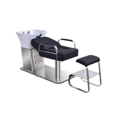 China Modern Wholesale Custom Barber Shop Furniture Extended Salon Unit Shampoo Basin Shampoo Chair for sale