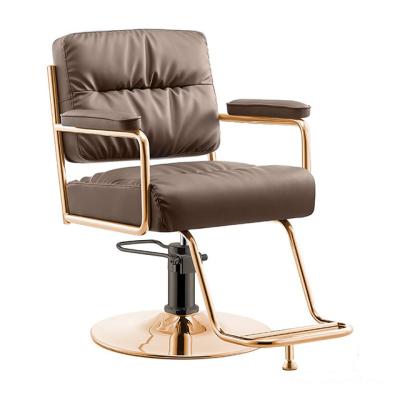 China Modern Hydraulic Barber Salon Furniture Used Barber Shop Equipment Black And Gold Barber Chair for sale