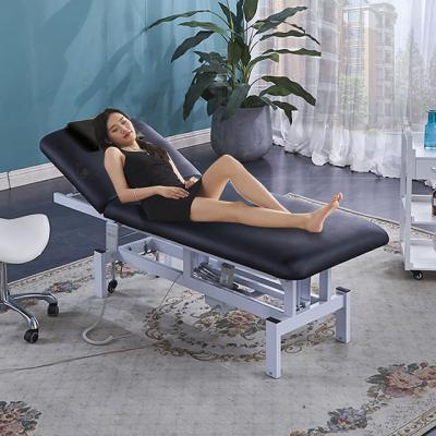 China Modern Adjustable High Quality Synthetic Leather Contemporary Black Massage Electric Beauty Bed for sale