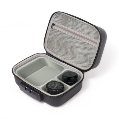 China Hard Rolling Smell Proof Tray Weed Stash Box Smell Proof Combo With Lock And Grinder for sale