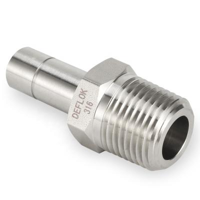 China Stainless Steel Instrumentation 6000 PSI 316 SS High Pressure Male NPT Compression Male Sandpipe Connectors for sale