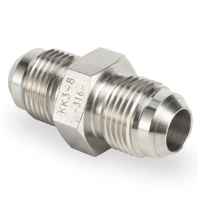 China 37 Degree Spindle UnionTube Fittings Stainless Steel Nut 3/4JIC Ferrule Compression Tube Fittings Union JIC Hydraulic Fittings for sale