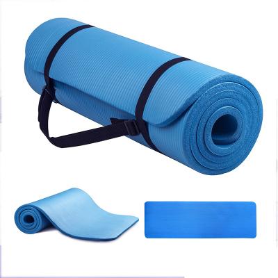 China Custom Made Eco-friendly Extra Thick High Density Mat Waterproof Washable Durable Anti-Slip Logo Anti-Tear Exercise Gym Yoga Mat Home Fitness Workout Non-Slip NBR for sale