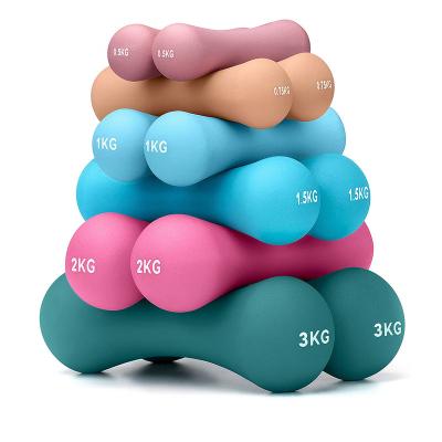 China Custom Logo Non-Slip Grip Neoprene Hand Rubber Covered Dumbbell Weighs Small Dumbbells For Bodybuilding Sculpting Strength Training Exercise for sale