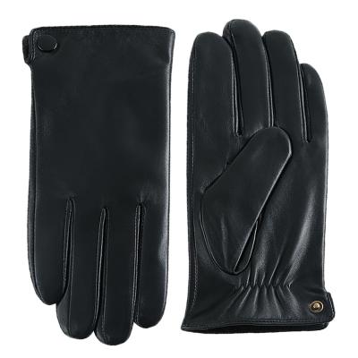 China Comfortable Men's Real Sheepskin Best Lambskin Winter Driving Touch Screen Cold Weather Leather Gloves Texting Genuine Leather Gloves for sale