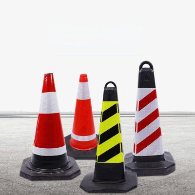 China PVC Soft Flexible Size PVC Road Safety Traffic Warning Orange Reflective Cone for sale