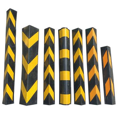 China Yellow And Black Durable Garage Parking Guardrail Contemporary Reflective Striped Rubber Corner Guard for sale