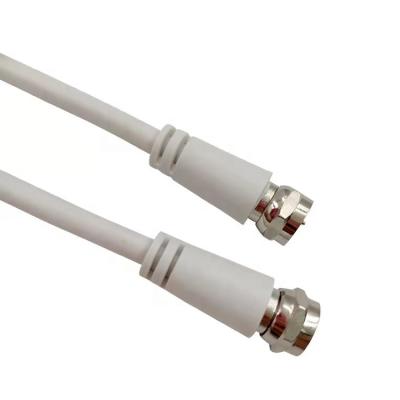 China Set Top Boxes RG6 Connector White Antenna Coaxial Satellite F Cable Male To Male For Satellite for sale