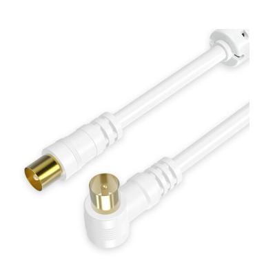 China Set Top Boxes RG59 RG6 White 9.5 Coaxial Male To 9.5 TV Male Caoxial Cable for sale