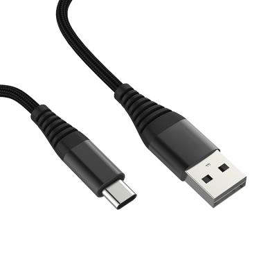 China Type C USB Fast Data Cable Black Cloth Braided USB Charging Cable 0.5m 1m 2m Fast Charger Cord 3m Type C Cable For Samsung Galaxy Huawei for sale