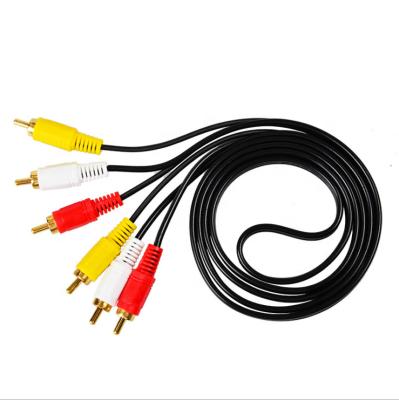 China Car RCA cable 1.5m 3rca to male aux. 3rca Audio Cable Video To Male Connector Gold Plated For DVD TV for sale