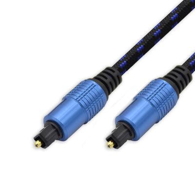 China Speaker 6 Feet Metal Connector Braided Audio Cable Toslink Digital Optical Audio Cable for sale