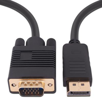 China Speaker black displayport male to male VGA convert cable DP to VGA cable for HDTV monitor for sale