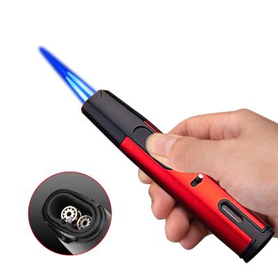 China New ABS+ ZINC ALLOY Creative Straight Igniter Wholesale Creative Blue Flame Adjustable Igniter for sale