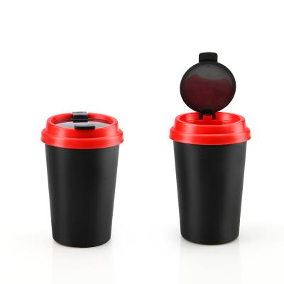 China New ABS Material Cylinder Clamshell Car Cigarette Ashtray Cup Holder Car Ashtray Portable Ashtray for sale