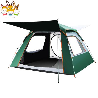 China Factory Outlets Straight Tying Type Camping Tent, 4 6 Person 60 Seconds Set Up, Automatic Waterproof Tent With Top Rainfly, Instant Cabin Tent With V for sale