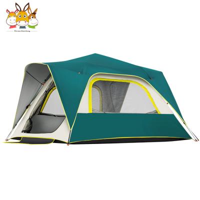 China Straight Tie Type Factory Outlets Camping Tent 3-4 Person Waterproof Pop Up Tent With Top Rainfly, Instant Cabin Tent For Outdoor, Beach for sale