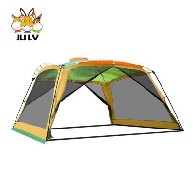 China Anti Mosquito Net 8 10 12 Person 3.6*3.6m Large Space Outdoor PU Sun Shelter UV Waterproof Camping Tent 11.7ft x 11.7ft for sale