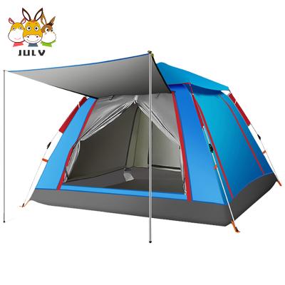 China Entertainment 4 Person Outdoor Tent Family Camp Family Waterproof Four-Season Camping Tent With Screen Door And Mosquito Window for sale