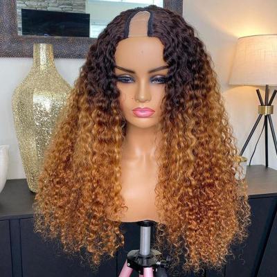 China No Tangle Jerry U Part Wig Wholesale 100% Virgin Hair Curly Raw Cuticle Aligned Wave Brazilian Hair for sale